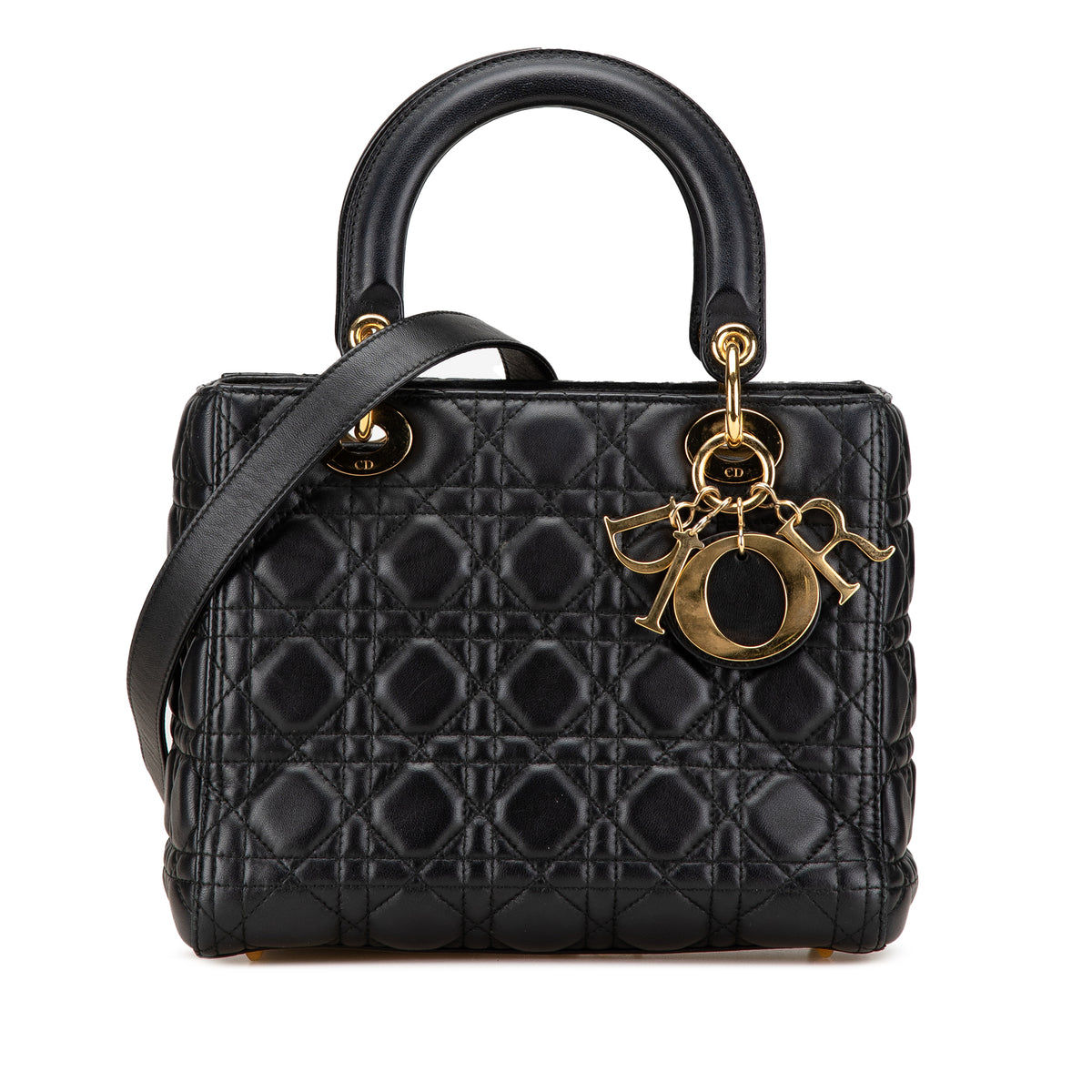 Medium Lambskin Cannage Lady Dior