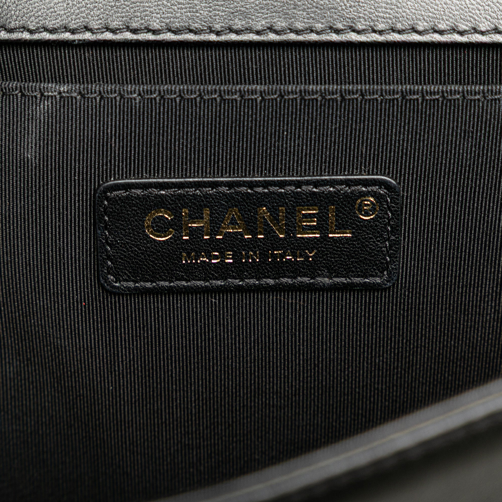Old Medium Braided Chevron Cotton and Lambskin Boy Flap