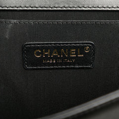 Old Medium Braided Chevron Cotton and Lambskin Boy Flap