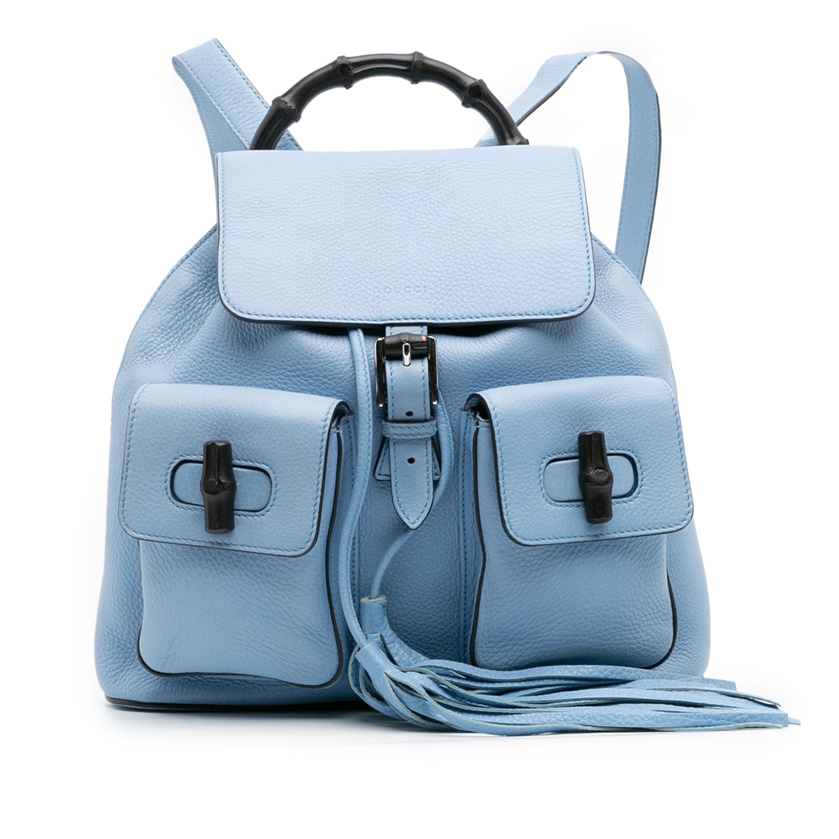 Leather Bamboo Tassel Backpack