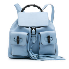 Leather Bamboo Tassel Backpack