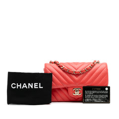 Mini Rectangular Classic Chevron Lambskin Single Flap