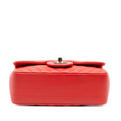 Mini Rectangular Classic Chevron Lambskin Single Flap