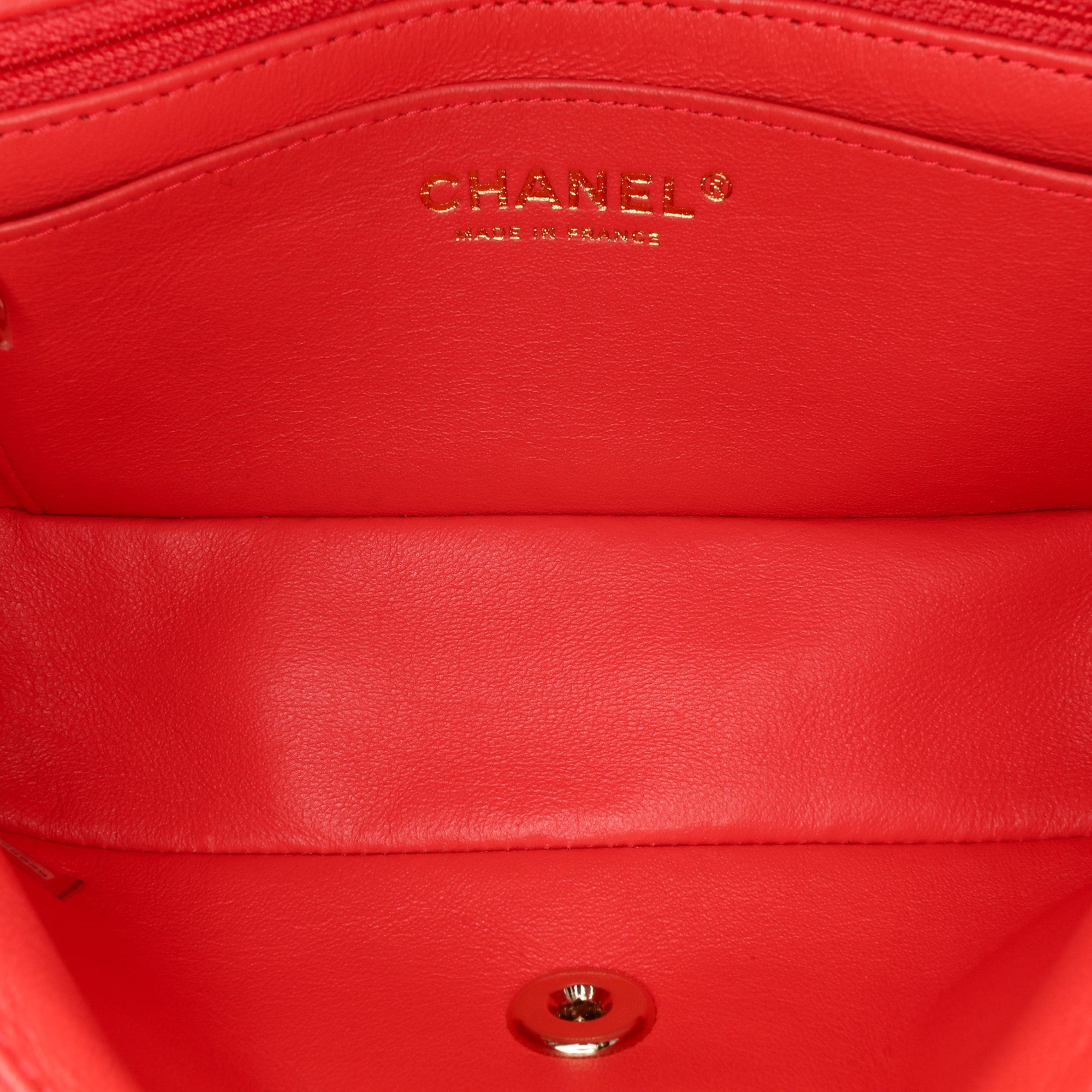 Mini Rectangular Classic Chevron Lambskin Single Flap