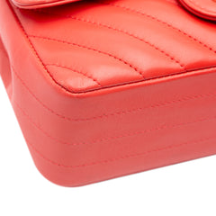 Mini Rectangular Classic Chevron Lambskin Single Flap