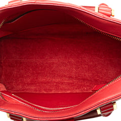 Small Chevron Calfskin Monogram Cabas Satchel