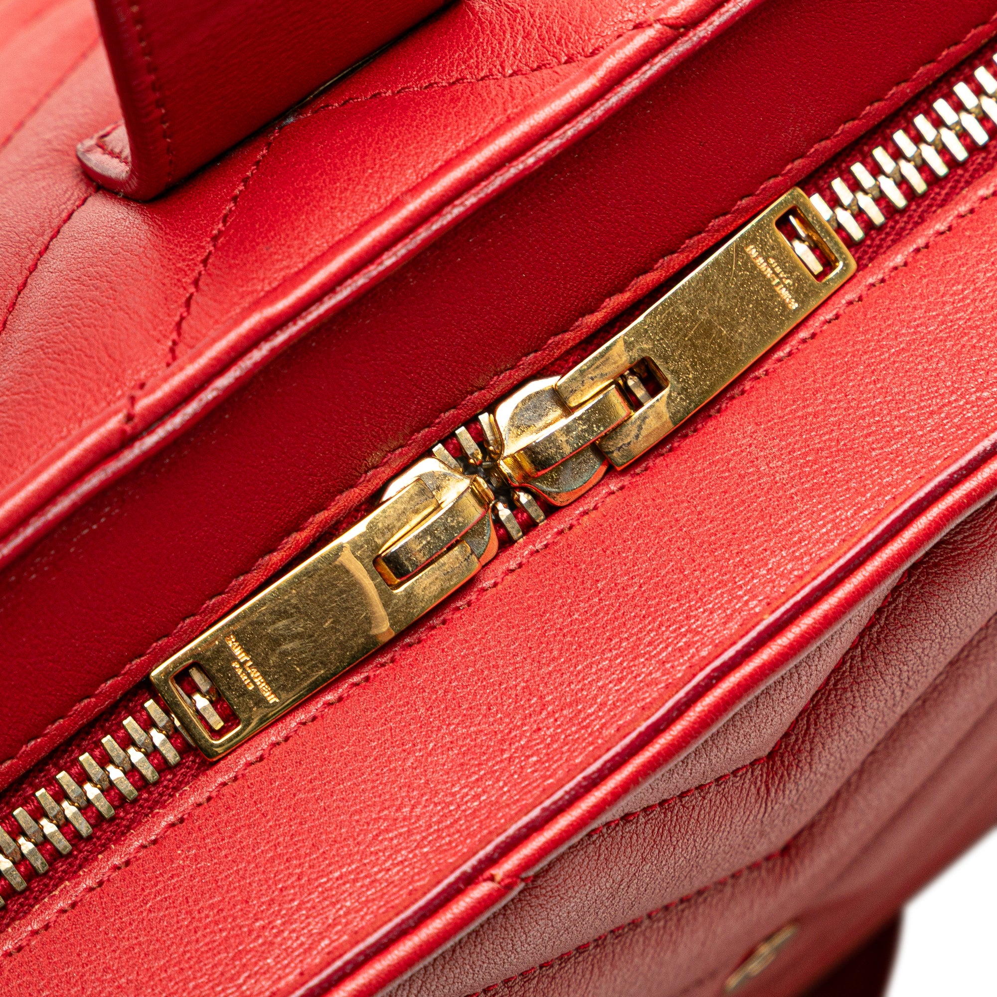 Small Chevron Calfskin Monogram Cabas Satchel
