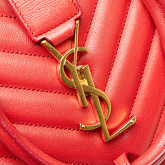 Small Chevron Calfskin Monogram Cabas Satchel