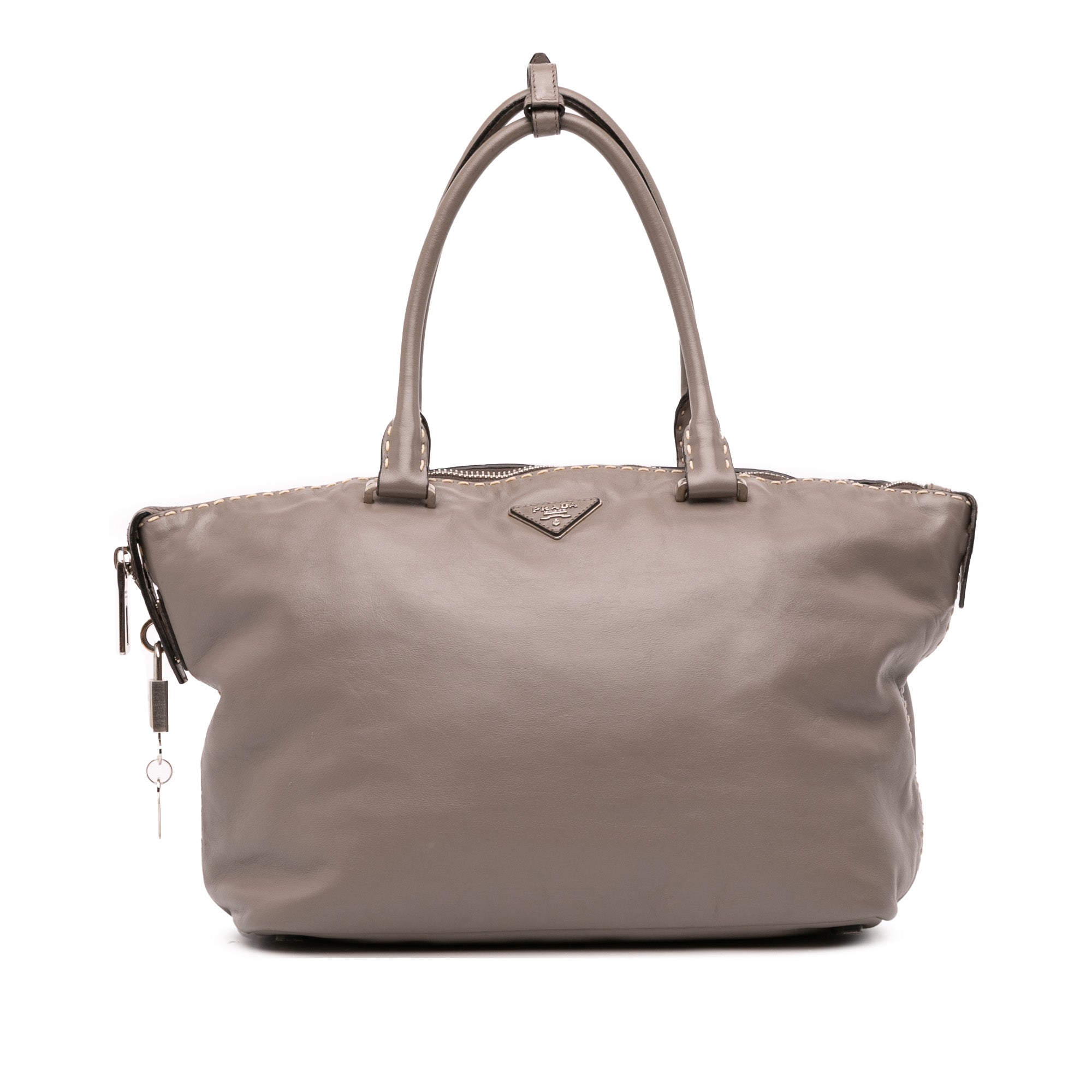 City Calf Hand Stitched Zip Tote