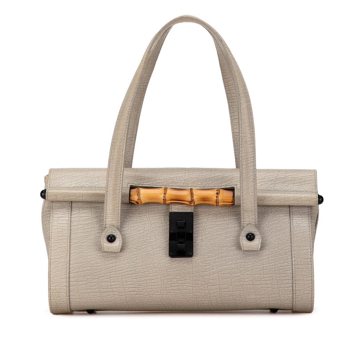 Leather Bamboo Bullet Shoulder Bag