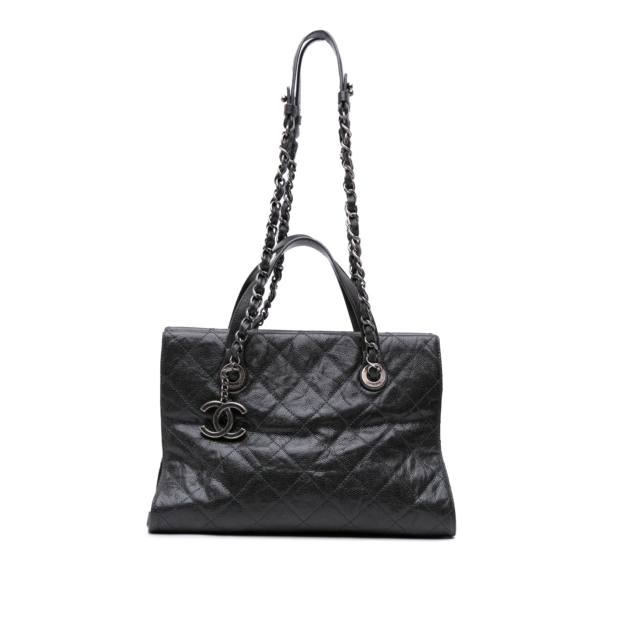 CC Quilted Crumpled Caviar Crave Tote