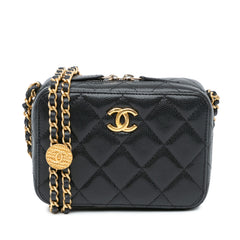 Quilted Caviar Twist Your Buttons Crossbody