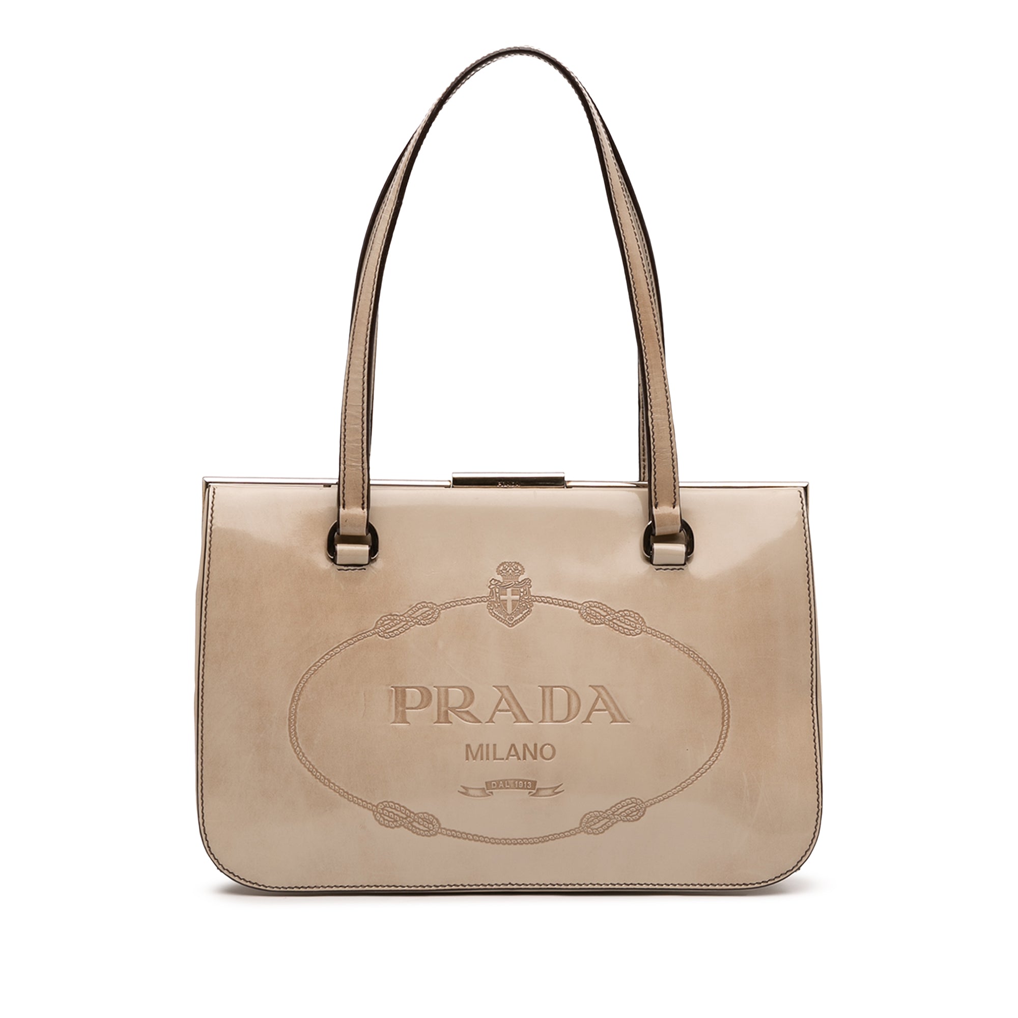 Spazzolato Logo Frame Shoulder Bag