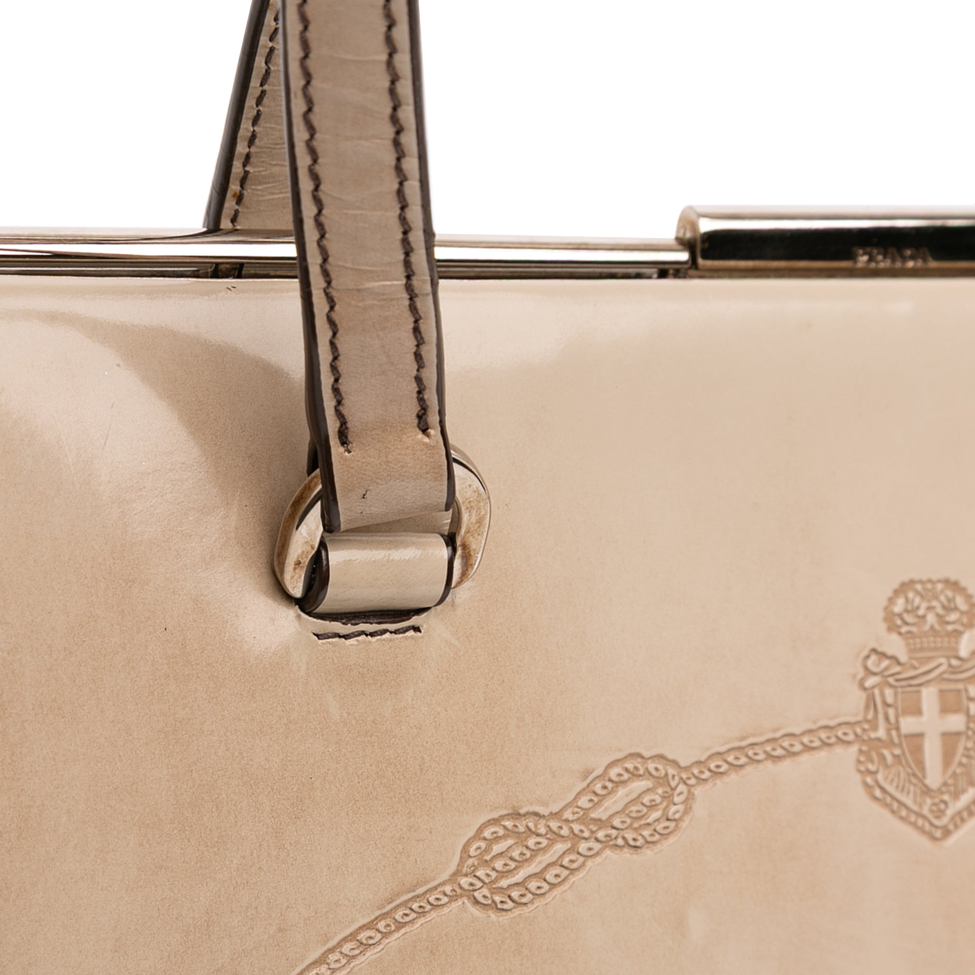 Spazzolato Logo Frame Shoulder Bag