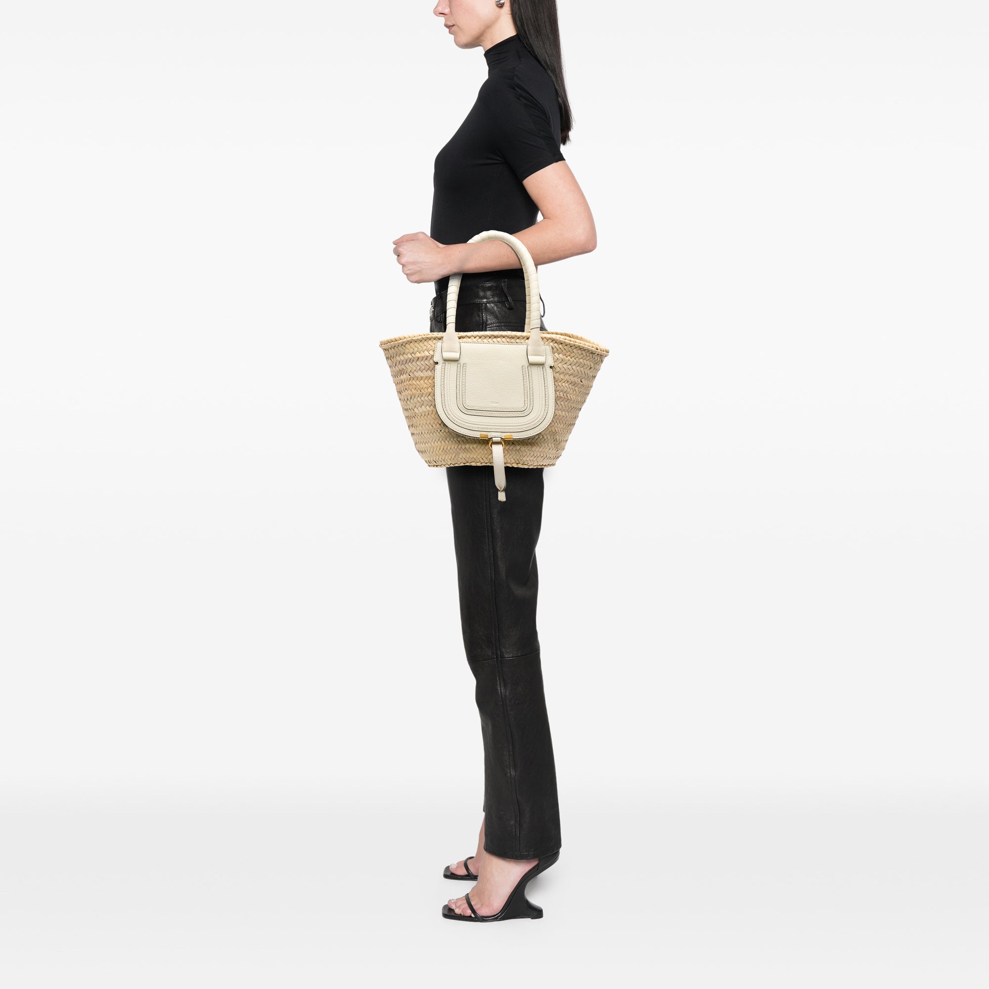 Medium Raffia Marcie Basket Tote