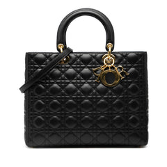 Large Lambskin Cannage Lady Dior