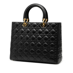Large Lambskin Cannage Lady Dior