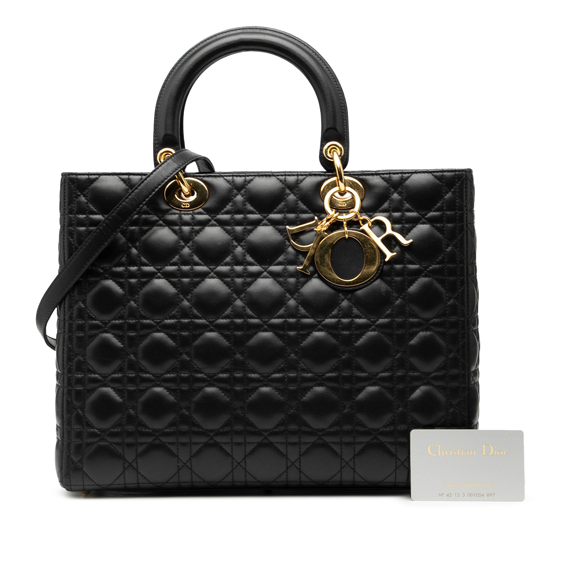 Large Lambskin Cannage Lady Dior