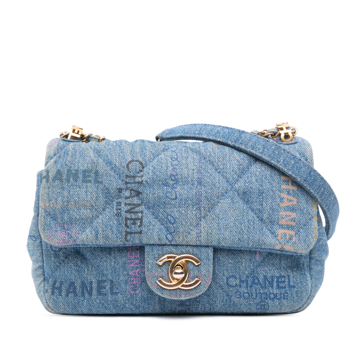 Mini Rectangular Quilted Denim Mood Flap