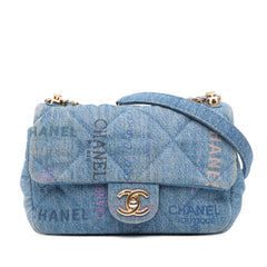 Mini Rectangular Quilted Denim Mood Flap