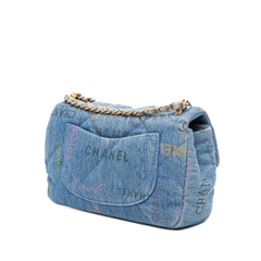 Mini Rectangular Quilted Denim Mood Flap