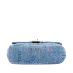 Mini Rectangular Quilted Denim Mood Flap