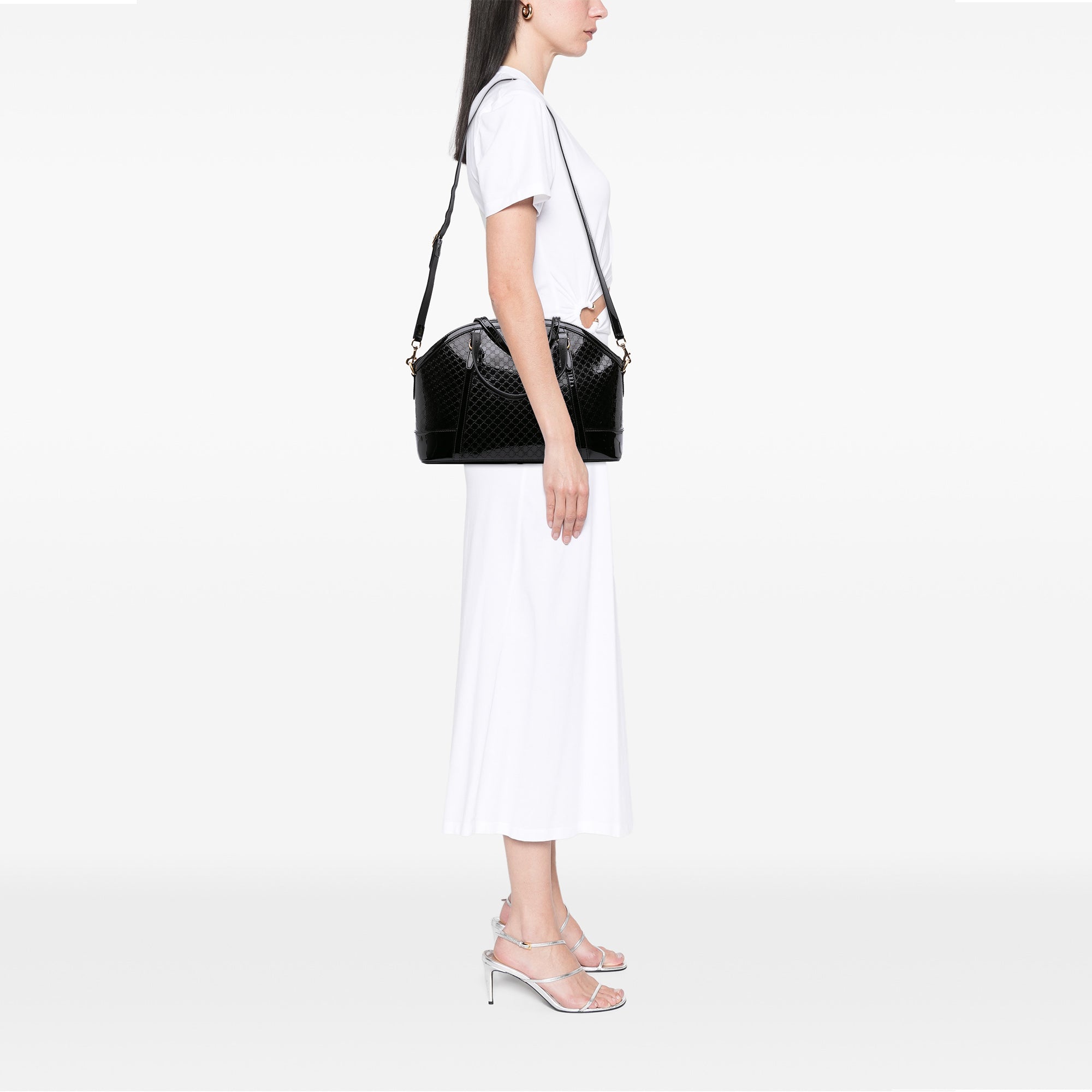 Large Microguccissima Patent Dome Satchel