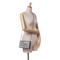 Metallic Patent Microcannage Diorama Wallet on Chain