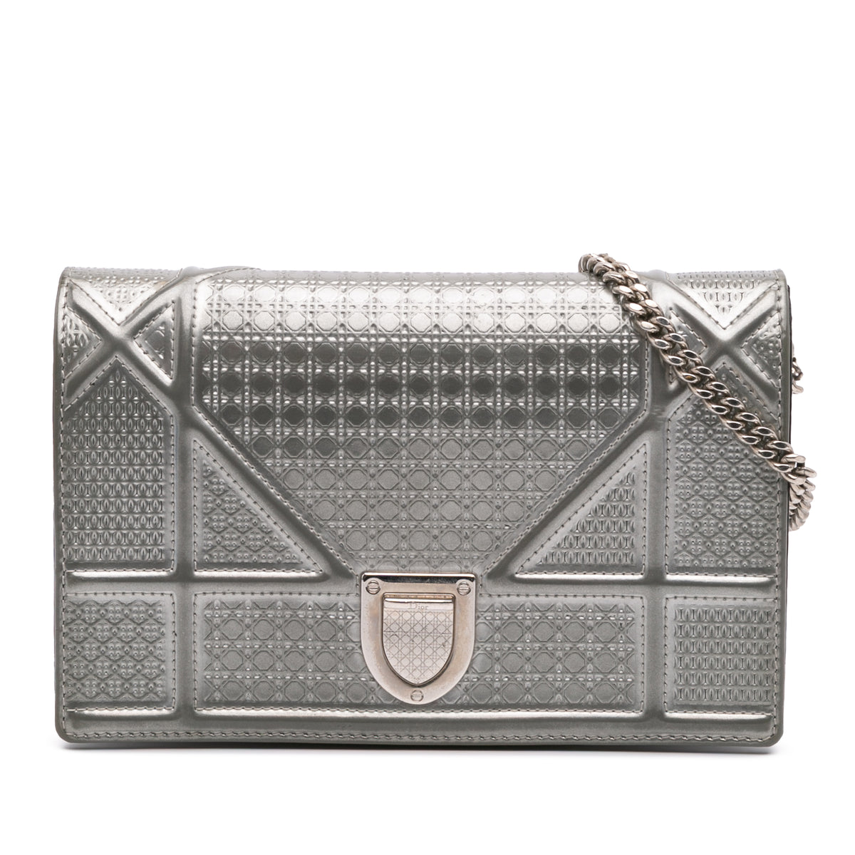 Metallic Patent Microcannage Diorama Wallet on Chain