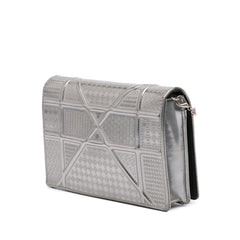 Metallic Patent Microcannage Diorama Wallet on Chain