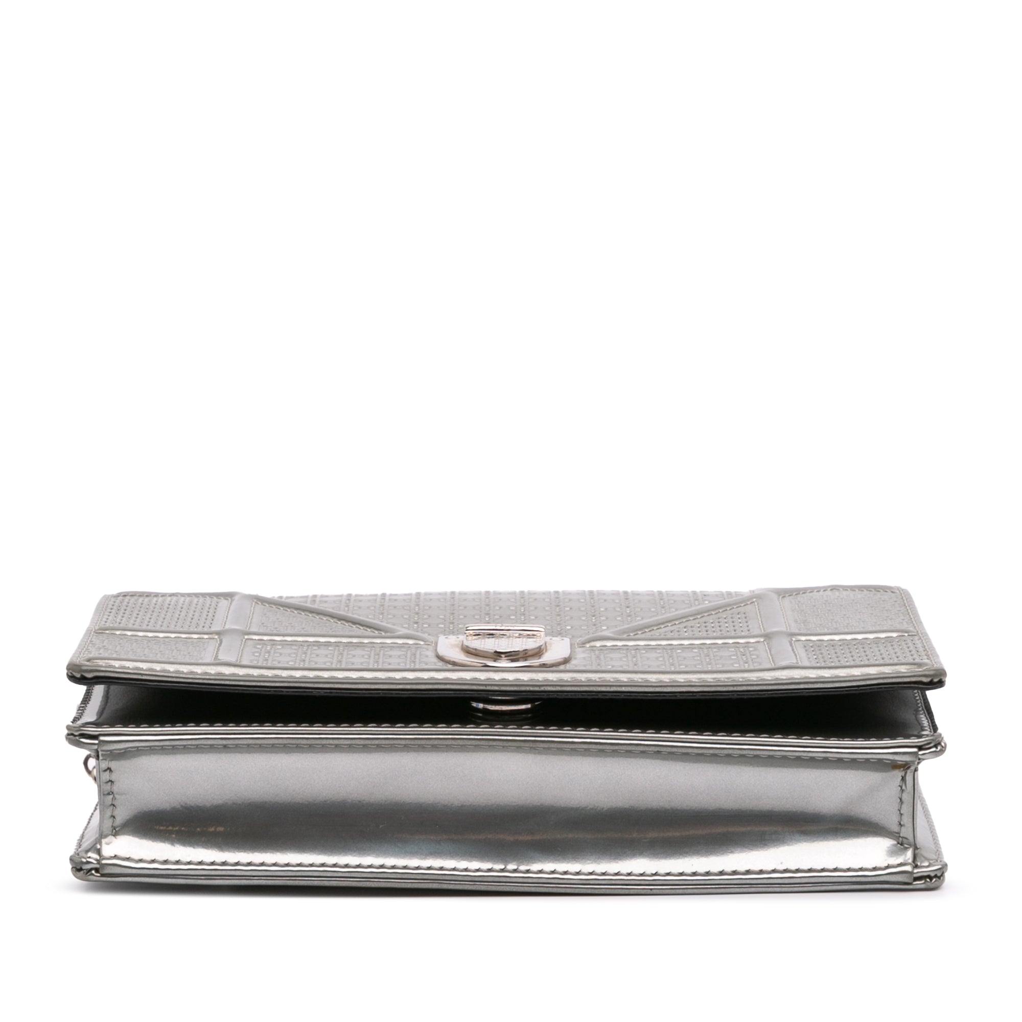 Metallic Patent Microcannage Diorama Wallet on Chain