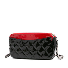 Bicolor Patent Double Zip Wallet on Chain