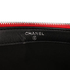 Bicolor Patent Double Zip Wallet on Chain