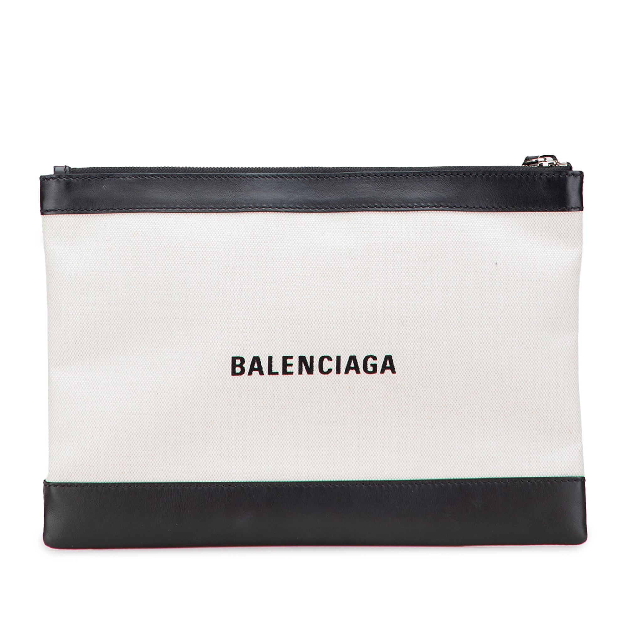 M Canvas Navy Clip Clutch
