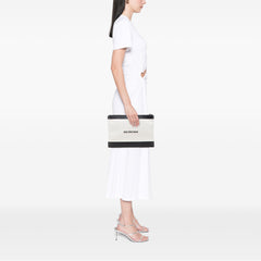 M Canvas Navy Clip Clutch