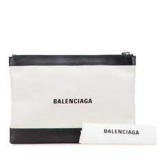 M Canvas Navy Clip Clutch