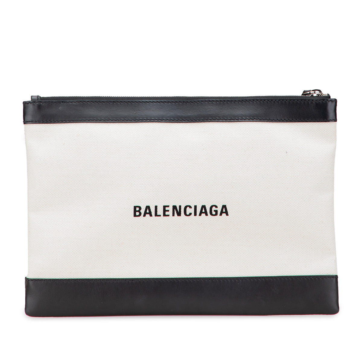 M Canvas Navy Clip Clutch