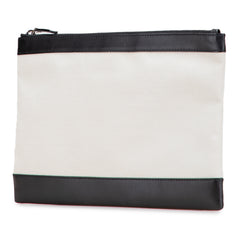 M Canvas Navy Clip Clutch