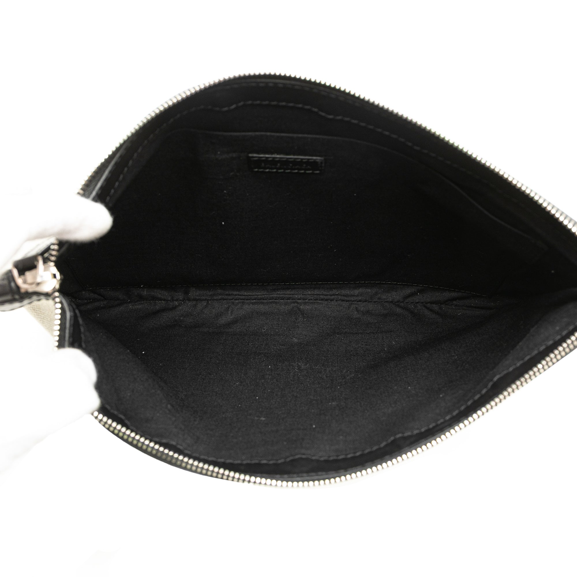 M Canvas Navy Clip Clutch