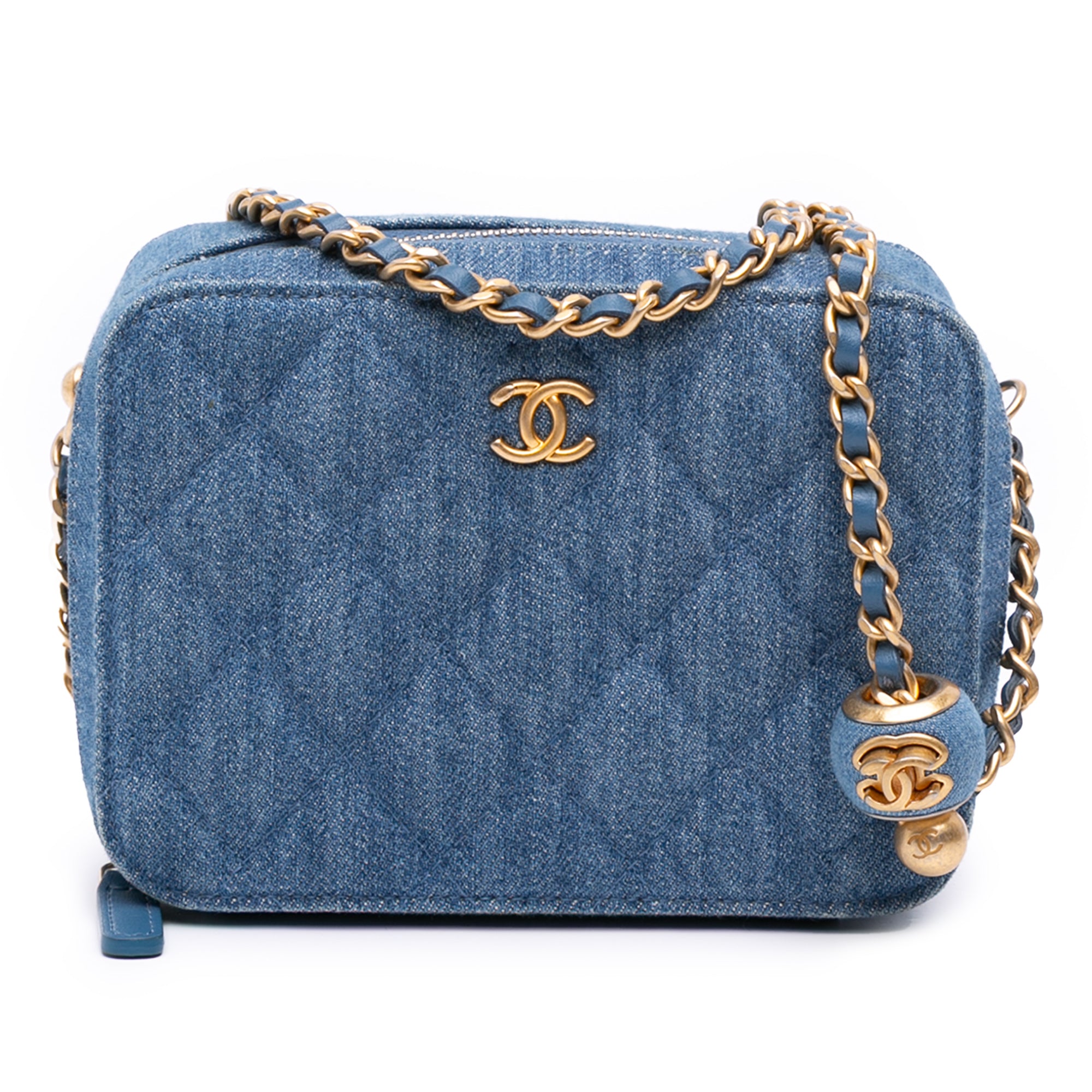 Quilted Denim Pearl Crush Camera Bag