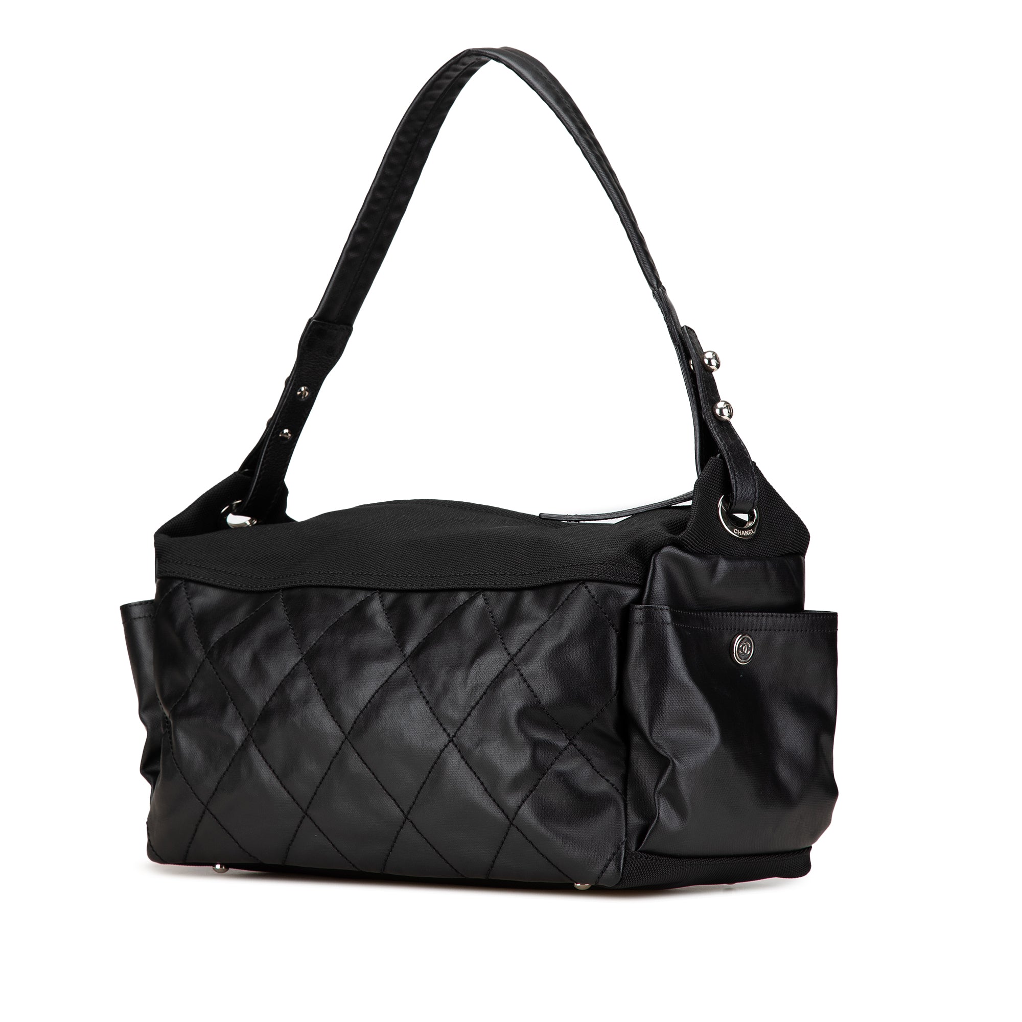 Paris Biarritz Quilted Coated Canvas Shoulder Bag