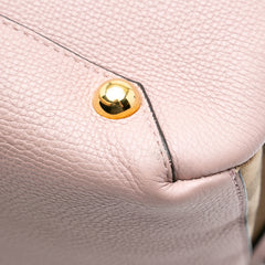 Medium Leather and House Check Banner Satchel