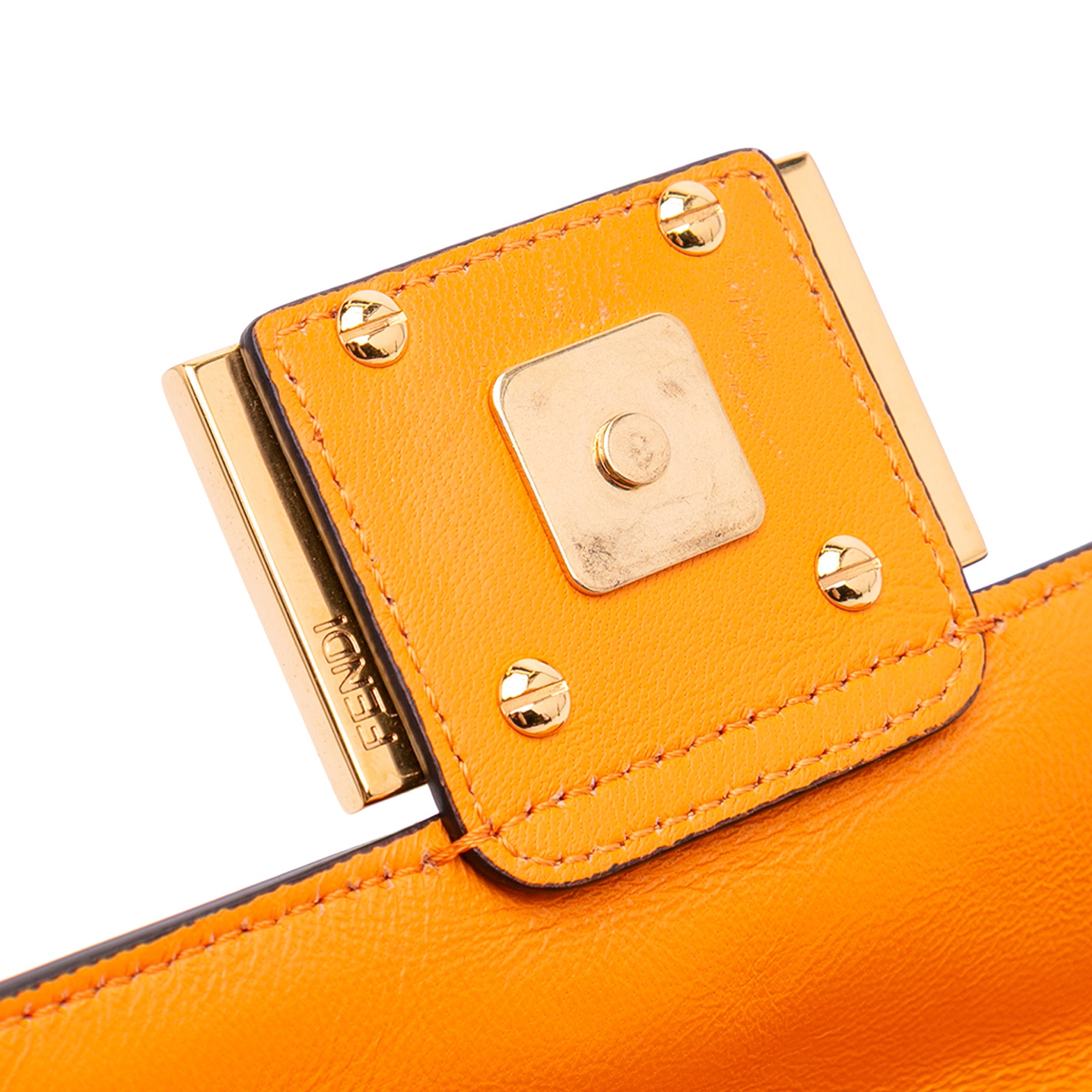 Mini Zucca Embossed Leather Baguette Satchel