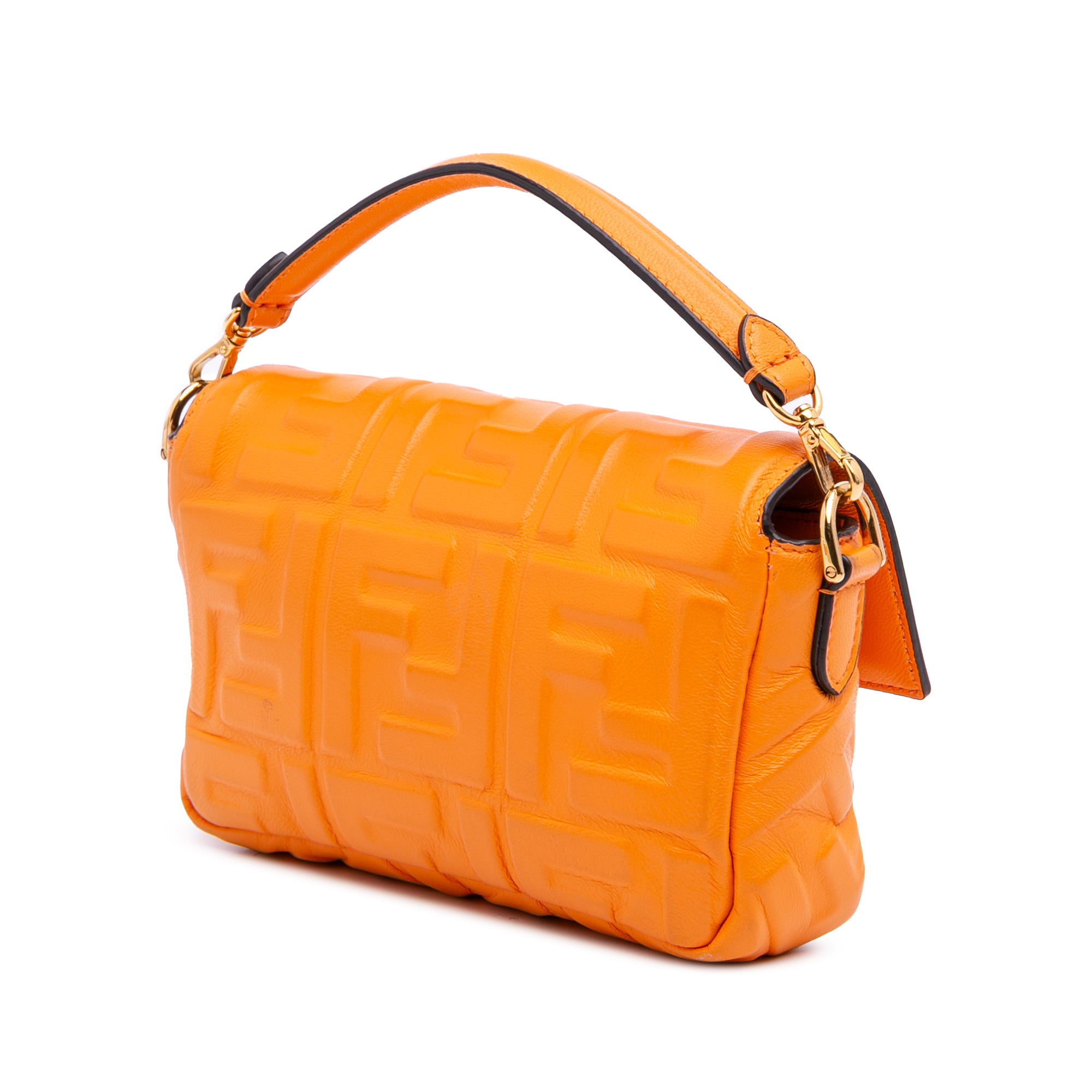 Mini Zucca Embossed Leather Baguette Satchel