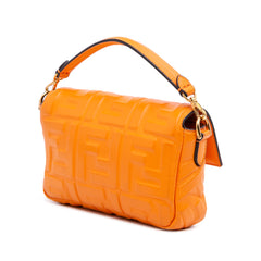 Mini Zucca Embossed Leather Baguette Satchel