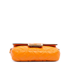 Mini Zucca Embossed Leather Baguette Satchel
