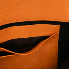Mini Zucca Embossed Leather Baguette Satchel