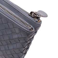Nappa Intrecciato Double Zip Clutch