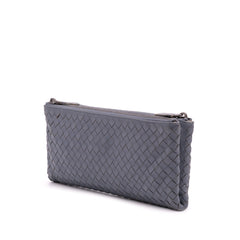 Nappa Intrecciato Double Zip Clutch