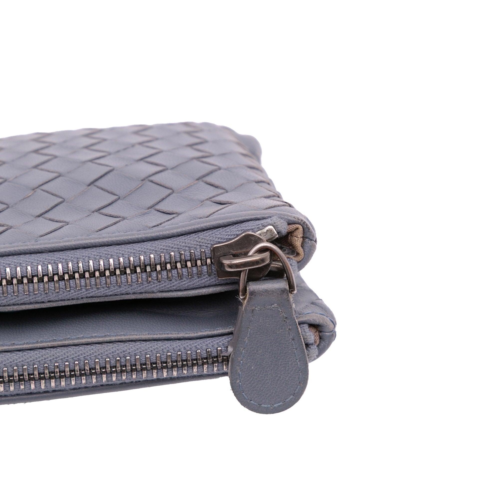 Nappa Intrecciato Double Zip Clutch